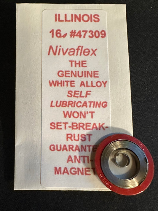 Nivaflex Mainspring for 16s Illinois 60hr Factory No. 47309 - Alloy