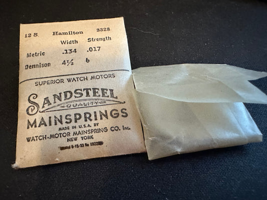 Sandsteel Mainspring for Hamilton 12s No. 3328 - Steel