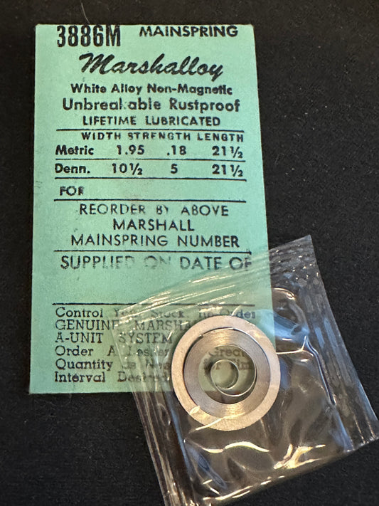 Marco Marshalloy Mainspring 3886M for Elgin 857, Winton 92-17, Zentra 76, Font 2124 - Alloy