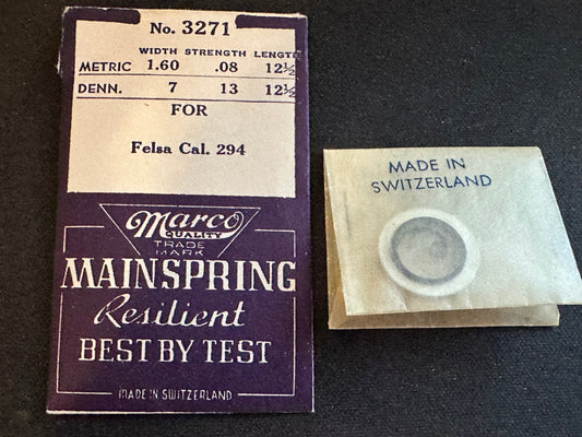 Marco Mainspring #3271 for Felsa caliber 294 - Steel