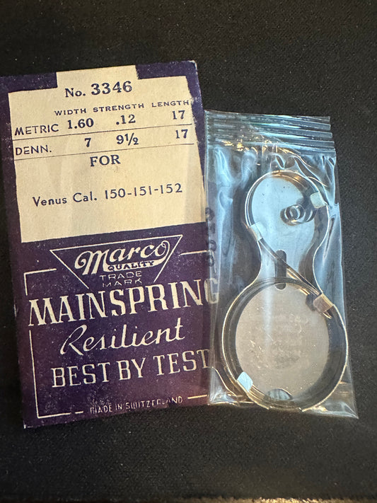 Marco Mainspring #3346 for Venus 150, 151, 152 Chronograph - Steel