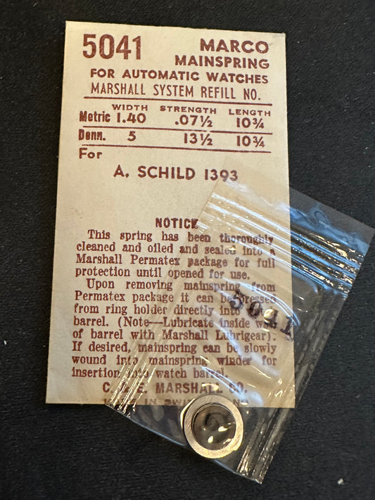 Marco Mainspring #5041 for AS caliber 1393 Automatic - Steel