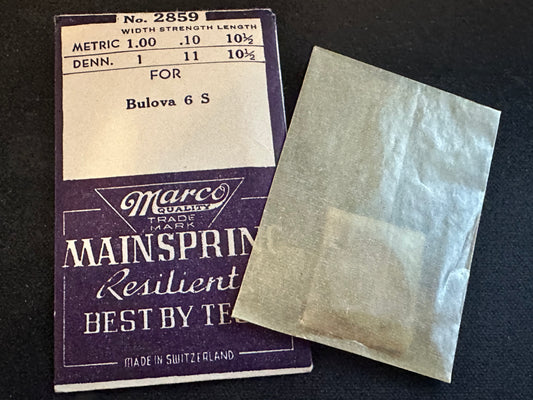 Marco Mainspring No. 2859 for Bulova caliber 6S - Steel