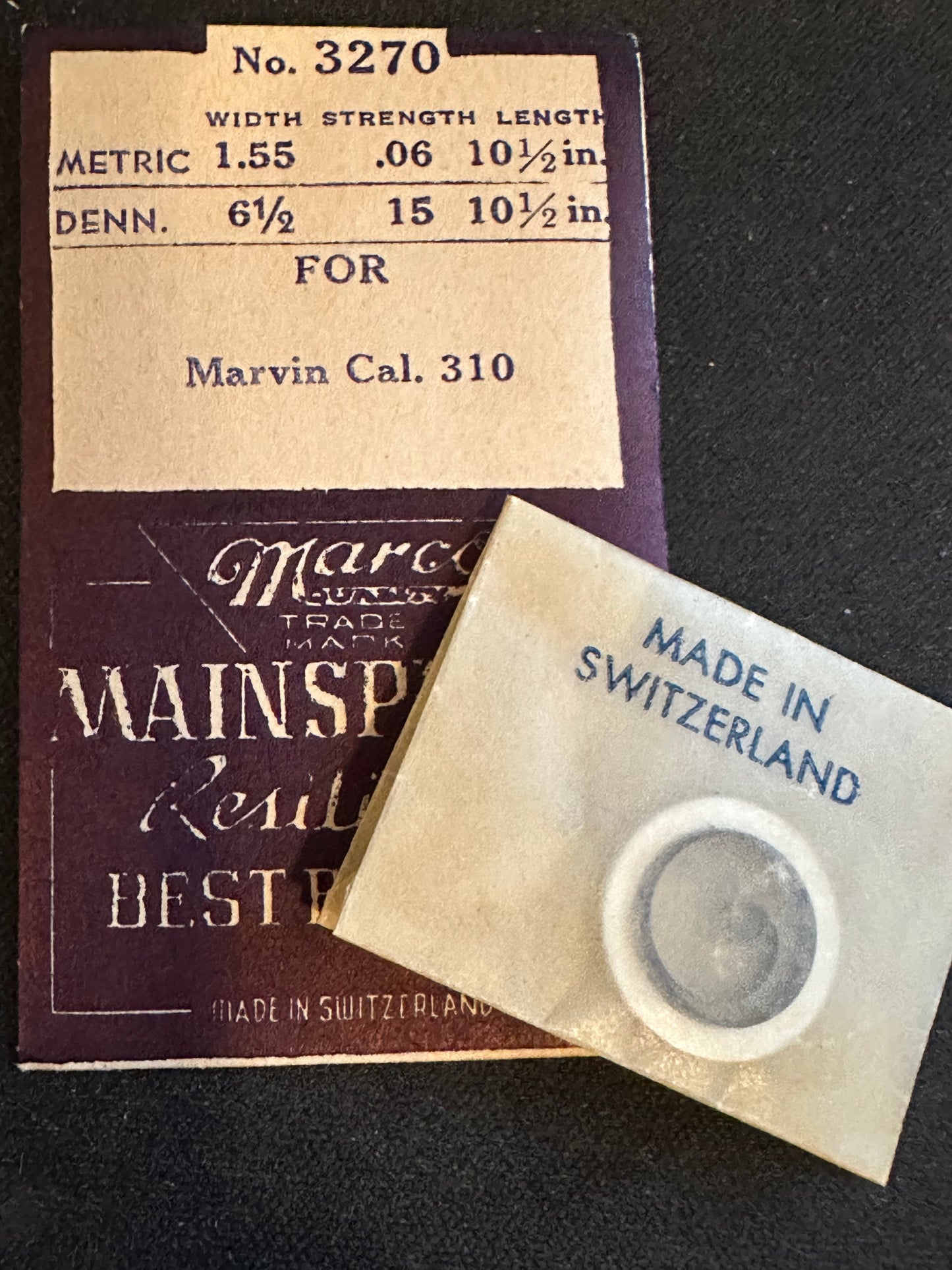 Marco Mainspring #3270 for Marvin caliber 310 - Steel