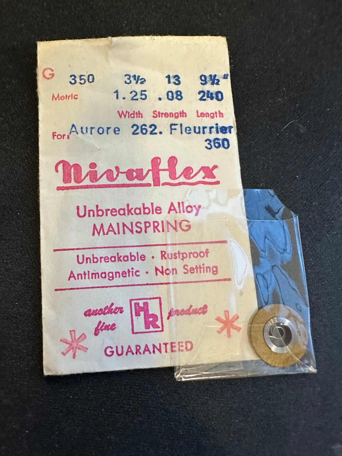 HR Nivaflex Mainspring G350 for Aurore 262, Fleurier 360 - Alloy
