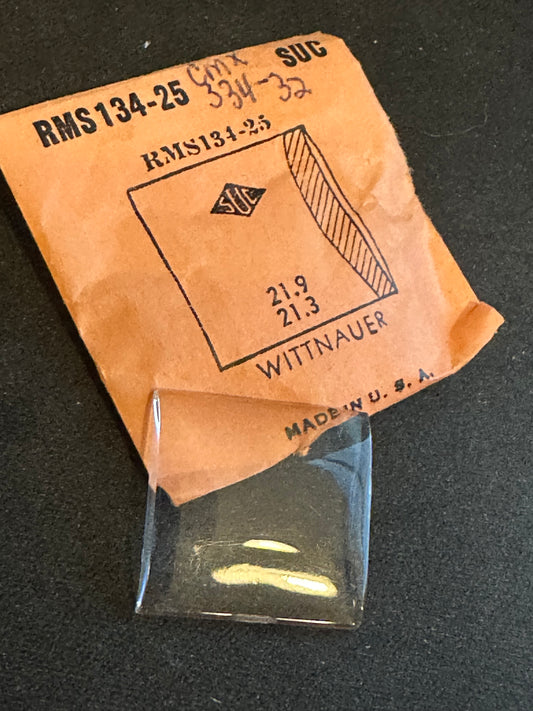 SUC Rocket Crystal RMS 134-25 for WITTNAUER 21.9 x 21.3mm - New