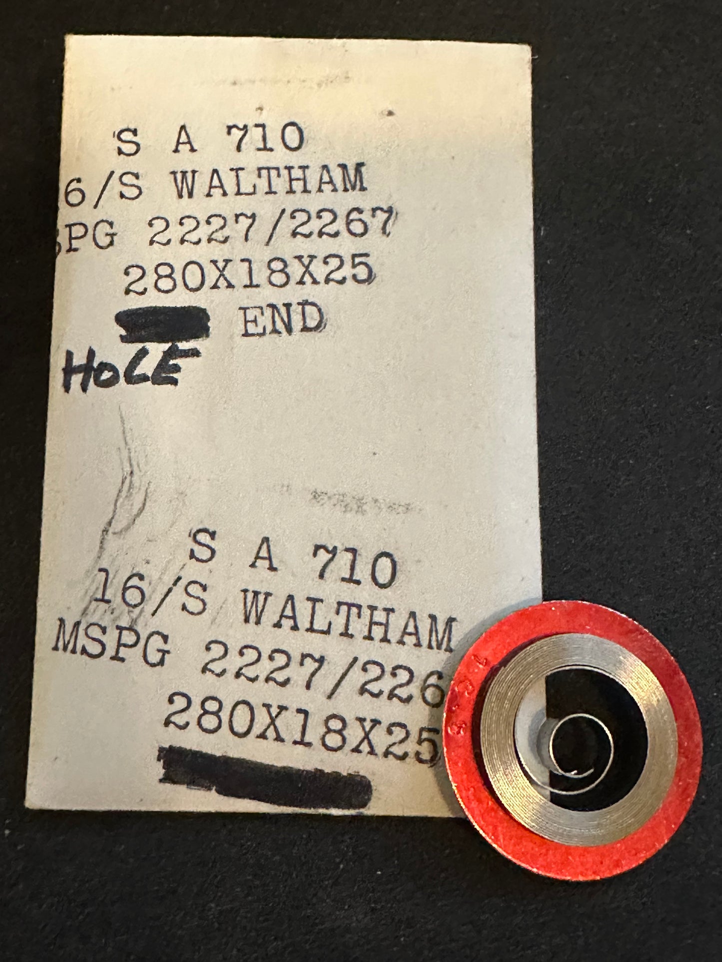 Alloy Mainspring for 16s Waltham No. 2227 / 2267 (SA 710)