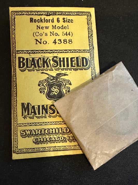 Swartchild Black Shield Mainspring #4388 for Rockford 6s No. 544 - Steel