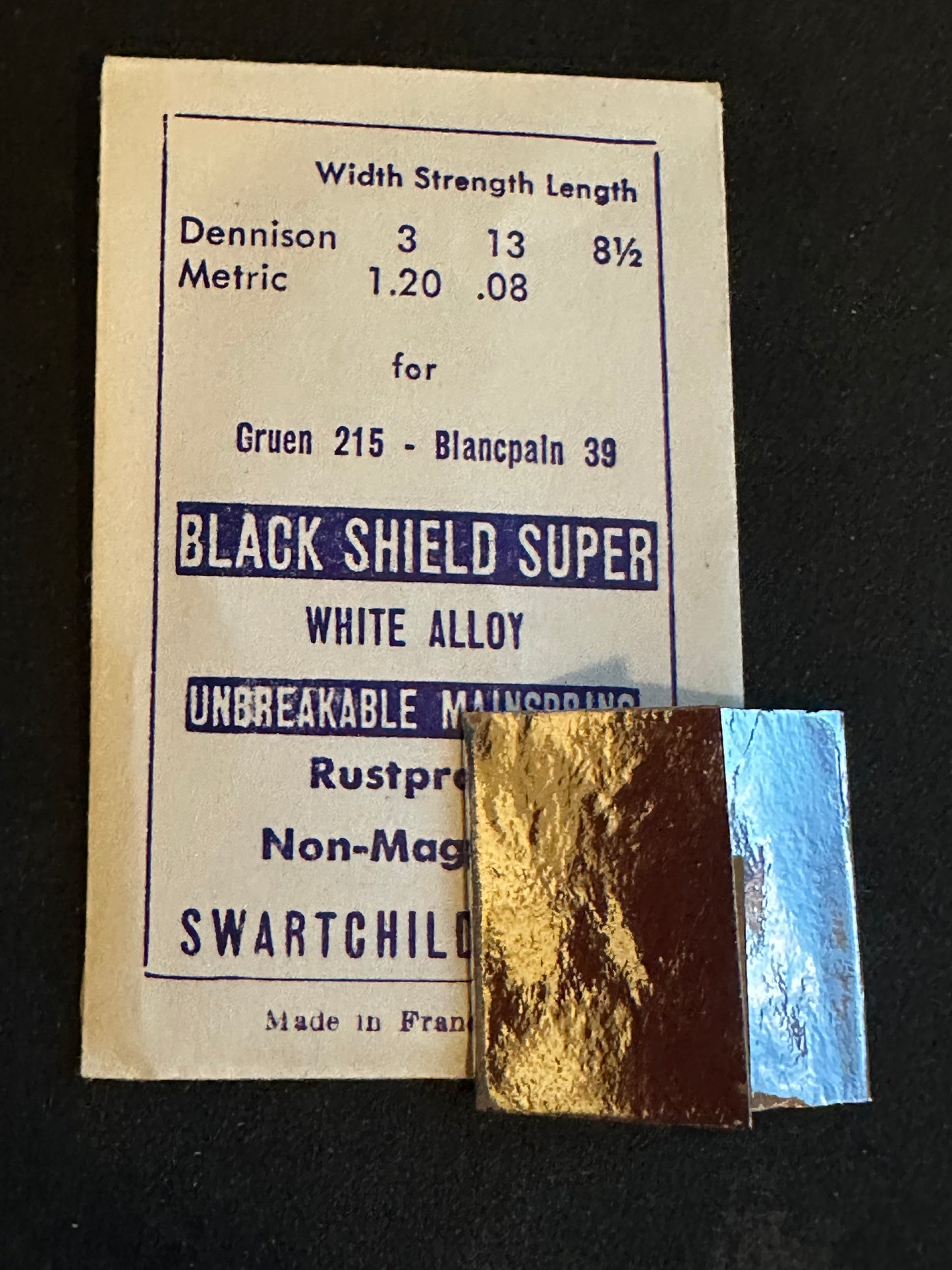 Swartchild Black Shield SUPER Mainspring for Blancpain 39 - Alloy