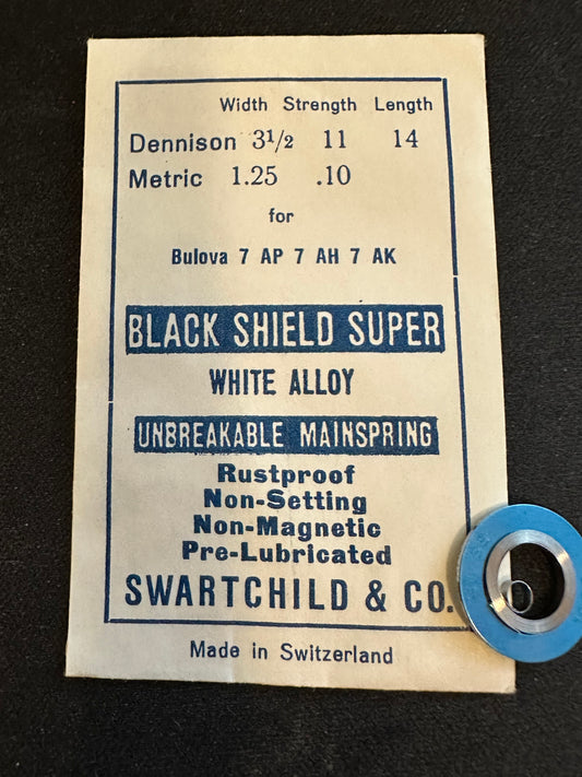 Swartchild Black Shield SUPER Mainspring for Bulova 7AP, 7AH, 7AK - Alloy