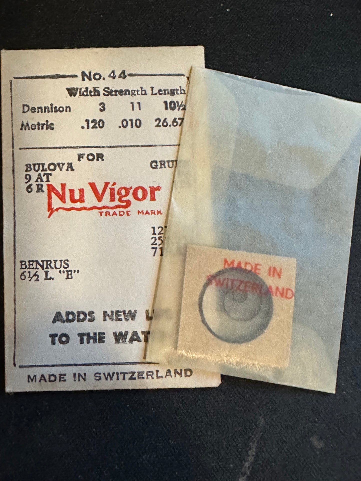 NuVigor Mainspring #44 for Bulova 6R, 9AT, Benrus E, Gruen 96, 126, etc. - Steel