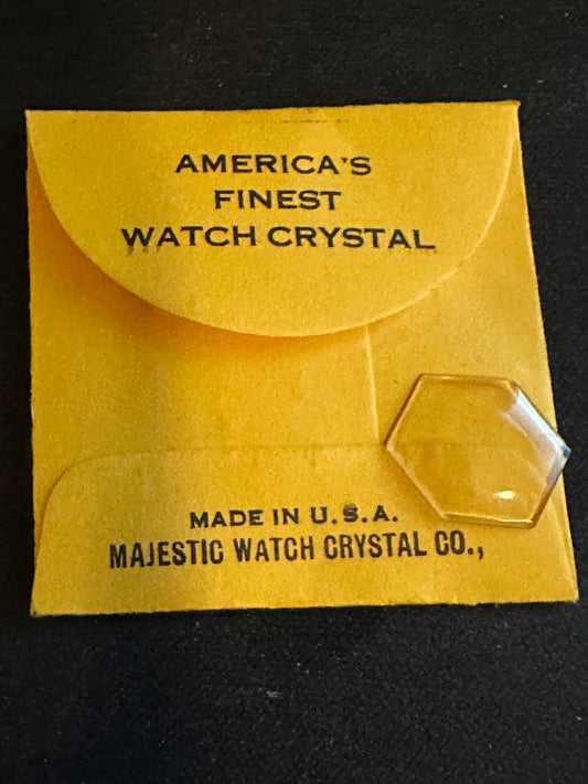 Mercury Flat Crystal H1351 (GS H398) for BULOVA - 13.5 x 12.8 mm - New