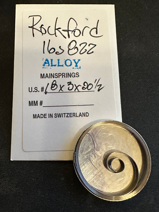 Alloy Mainspring for 16s Rockford Factory No. 822