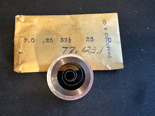 Swartchild Hole End Music Box Mainspring - 23/64" x .010 x 39½" Long - No. 77.123.1