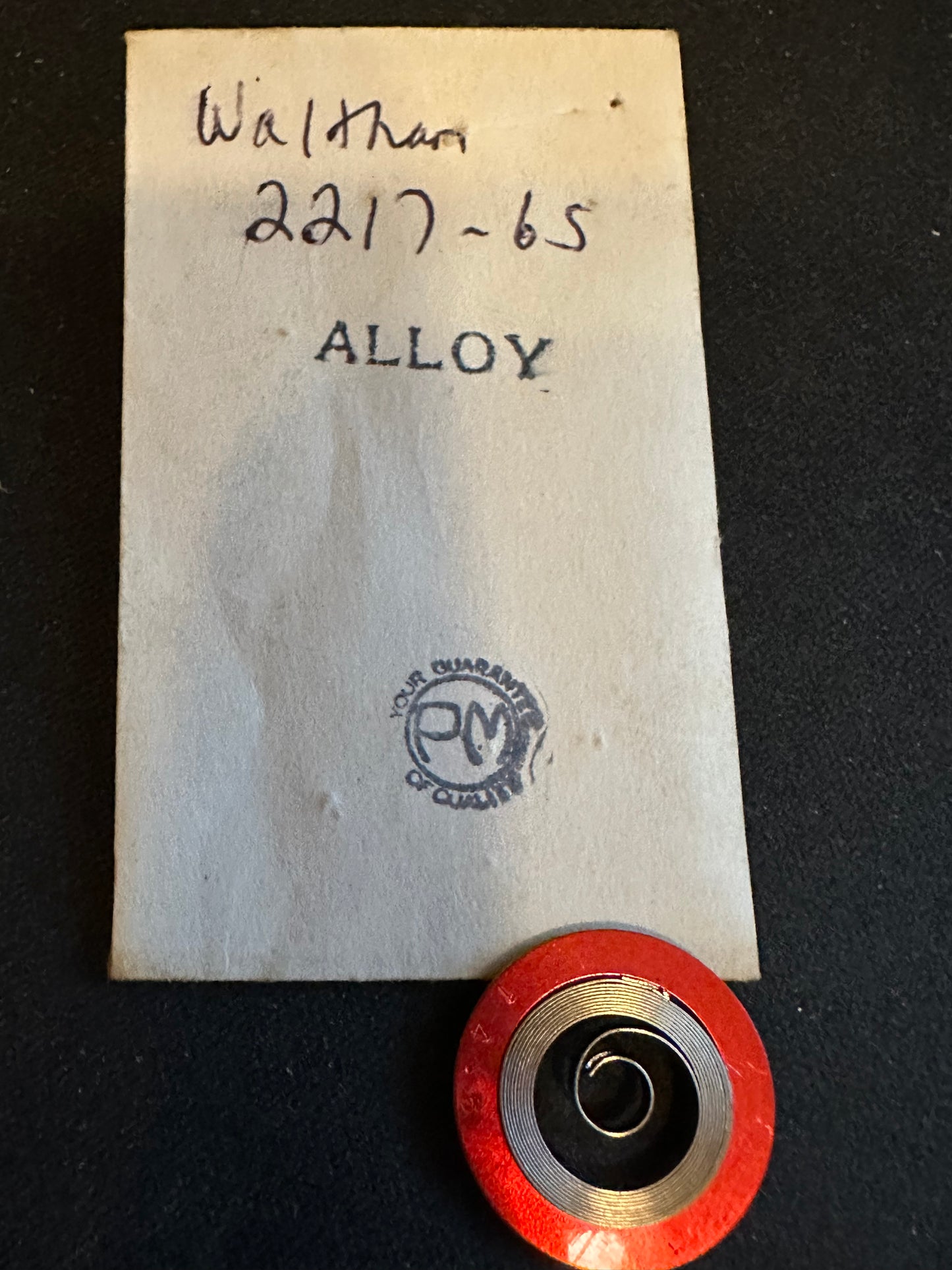 PM Mainspring for Waltham 6s Factory No. 2217 - Alloy