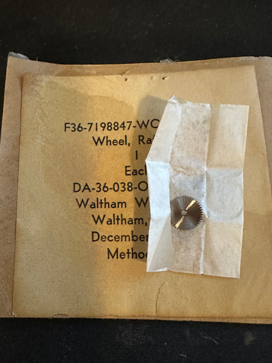 Waltham Ratchet Wheel for Waltham 6/0s Military wrist watches in factory packaging