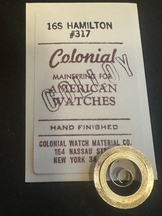 Colonial COLLOY Mainspring for Hamilton 16s 317 - Alloy