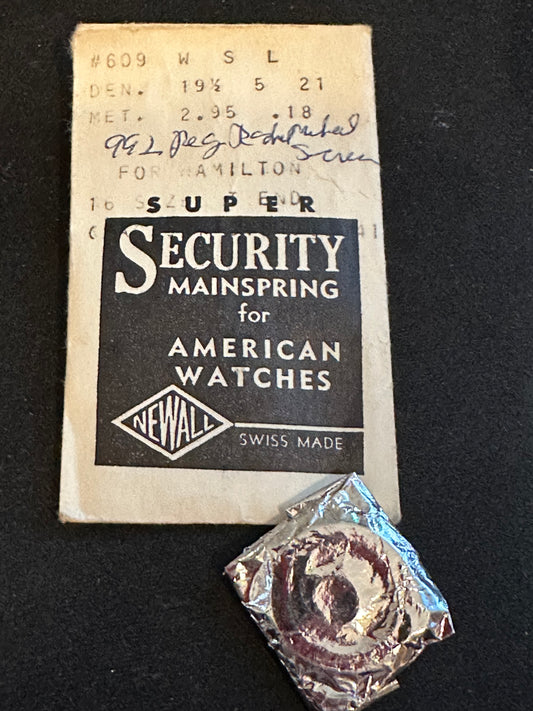Newall SUPER Security Mainspring #609 for 16s Hamilton No. 317 / 718041 - Alloy