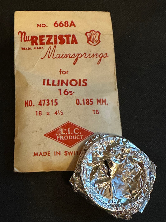 NuREZISTA Mainspring #668A for Illinois 16s No. 47315 - Steel
