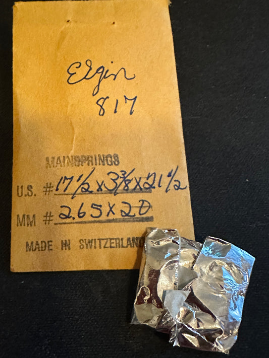 Alloy Mainspring for 16s Elgin Factory No. 817
