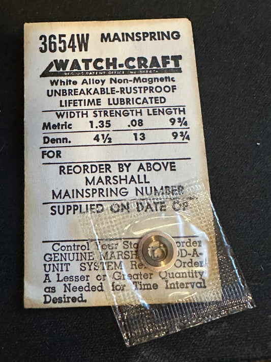 WATCH-CRAFT Mainspring 3654W for AS 1360 - Alloy