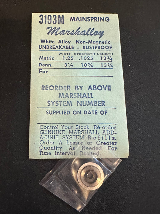 Marco Marshalloy Mainspring 3193M for Bulova 7AH, 7AK, 7AP - Alloy