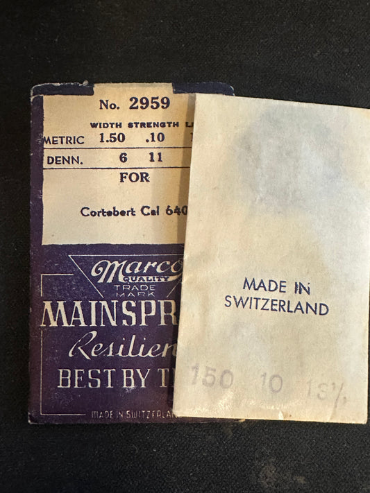 Marco Mainspring #2959 for Cortebert 640, Font 200 - Steel