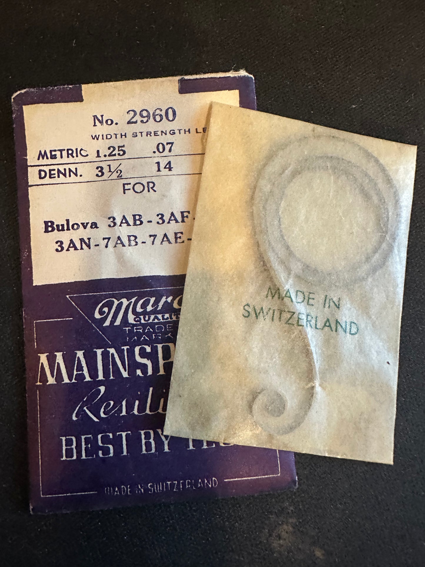 Marco Mainspring No. 2960 for Bulova caliber 3AB, 3AF, 3AL, 3AN, 7AB, 7AE, 7AR - Steel