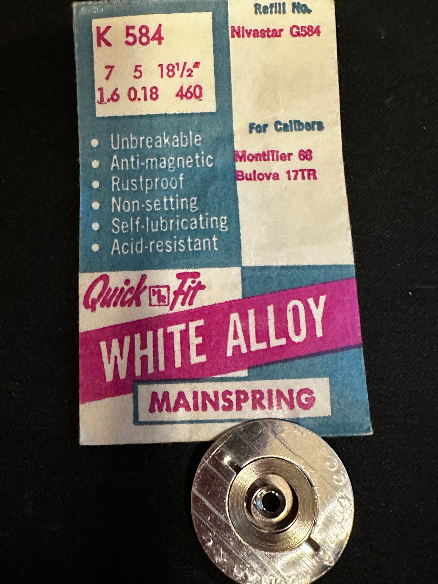 HR Quick Fit Mainspring K584 for Bulova caliber 17TR Pocket Watch - Alloy