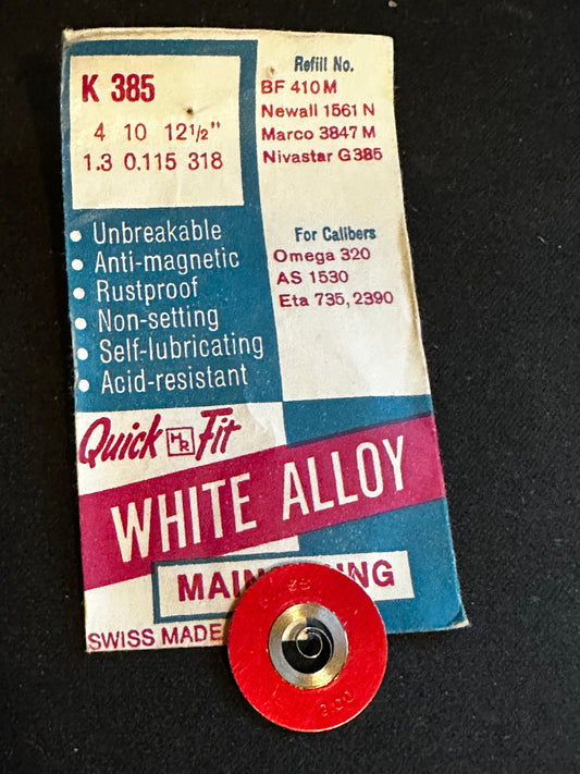HR Quick Fit Mainspring K385 for AS 1530, ETA 2390, Omega 320 Chronograph - Alloy
