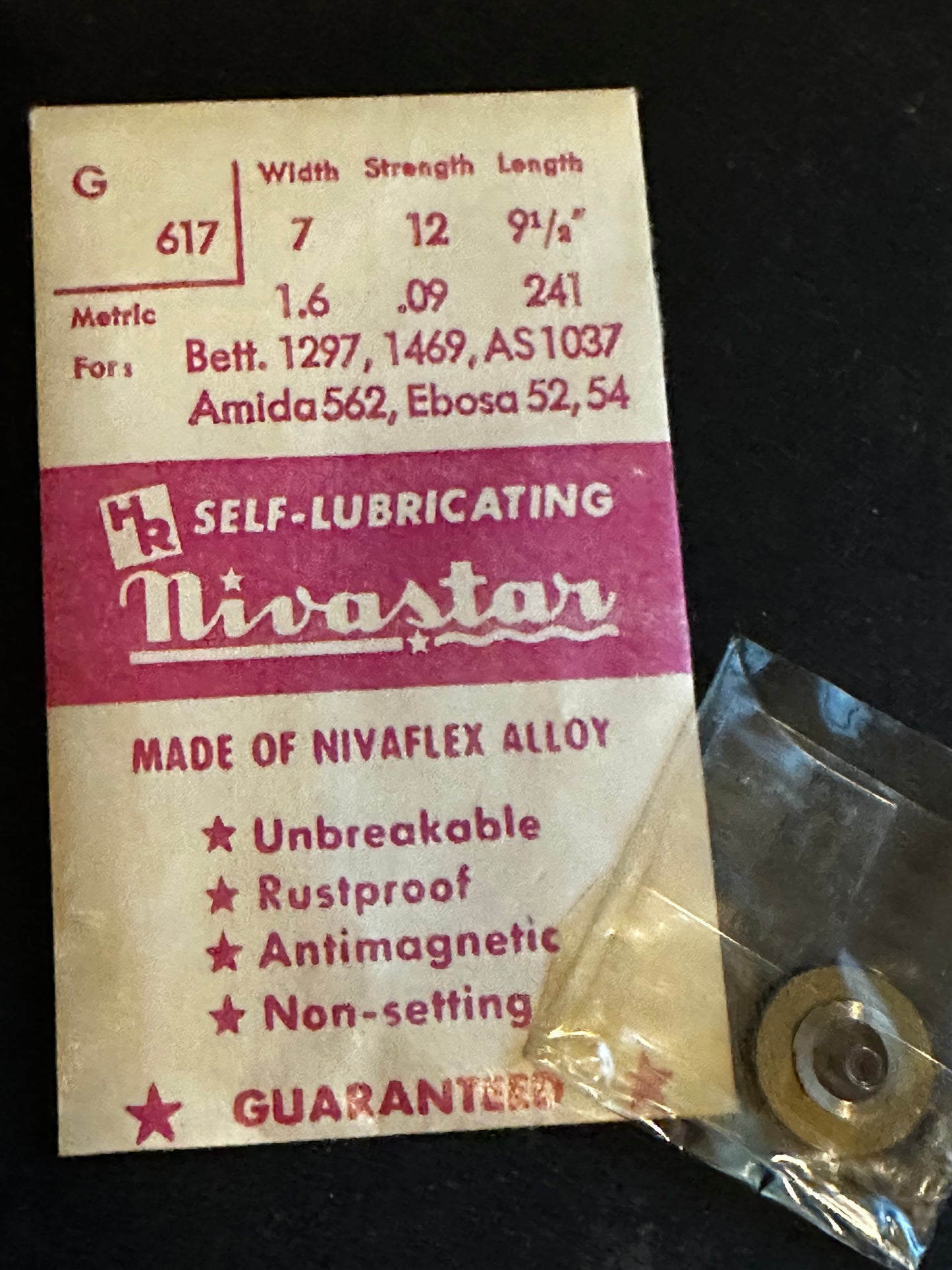 HR Nivastar Mainspring G617 for Amida 562, Ebosa 52, 54, Bettlach 1297, 1469 - Alloy