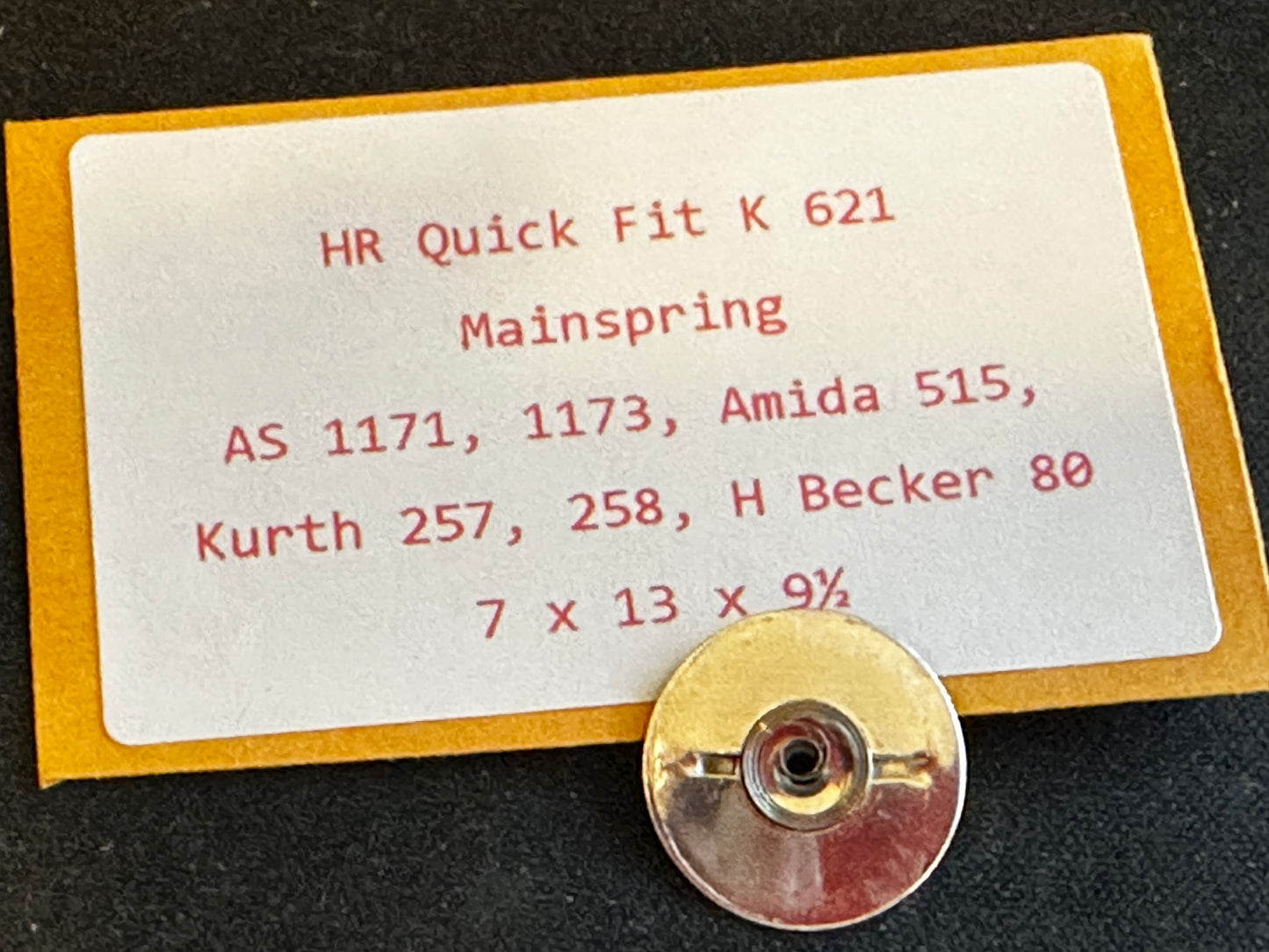 HR Quick Fit Mainspring K621 for AS 1711, 1173, Kurth 257, 258, Font 60 - Alloy