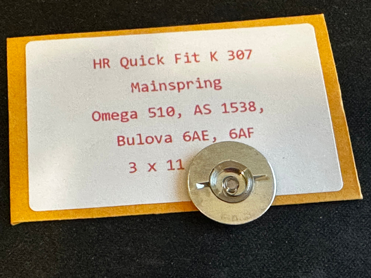 HR Quick Fit Mainspring K307 for Omega 510, Bulova 6AE, 6AF, AS 1538 - Alloy