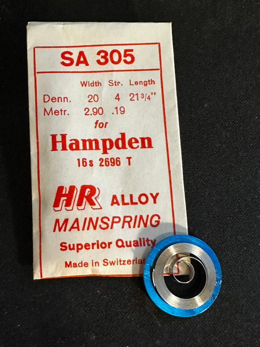 HR Mainspring SA305 for 16s Hampden No. 2696 - Alloy