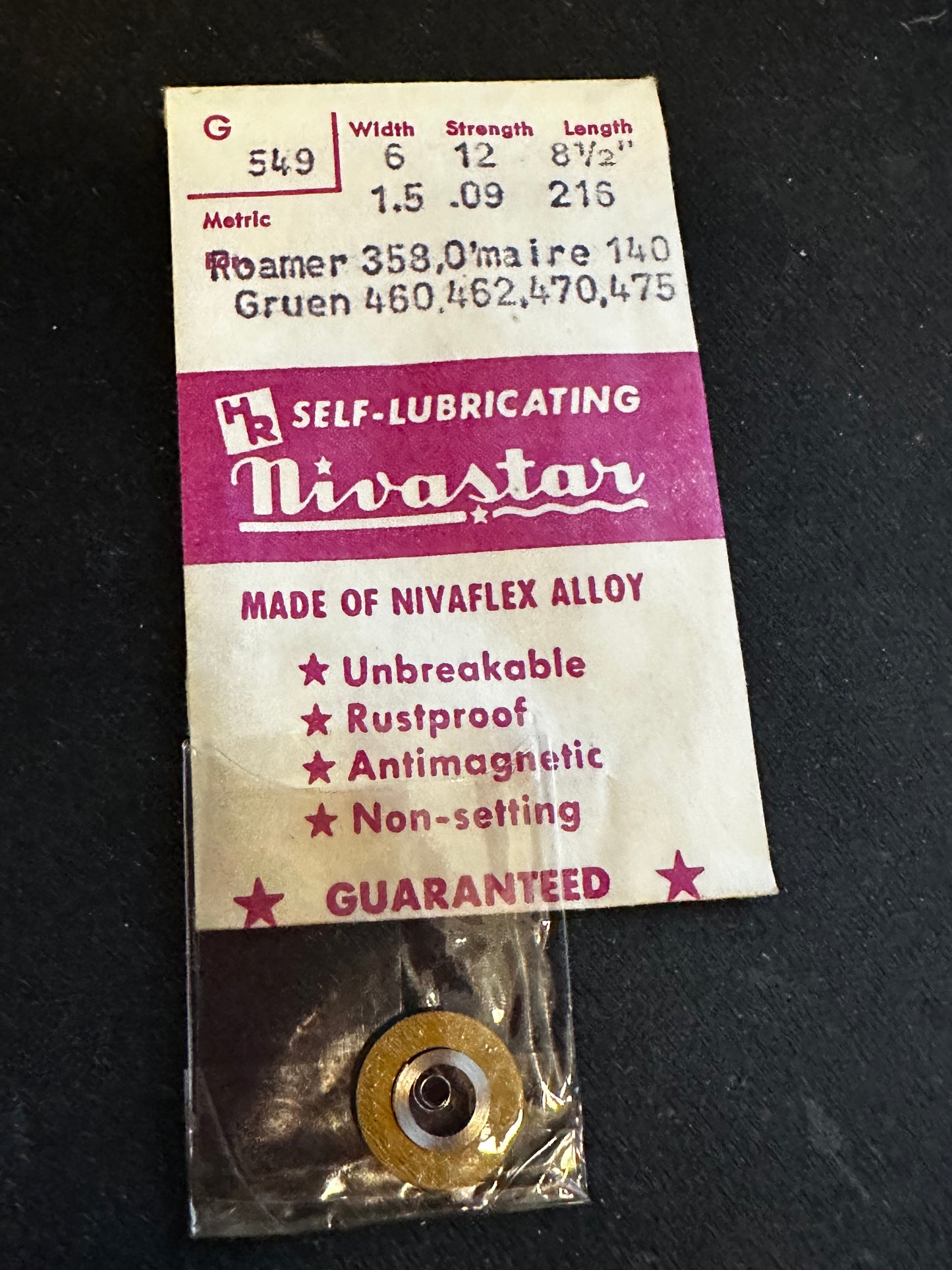 HR Nivastar Mainspring G549 for Roamer 358, Gruen 460, 462, 470, 475 - Alloy