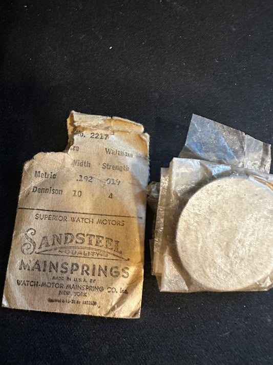 Sandsteel Mainspring for 6s Waltham No. 2217 - Steel