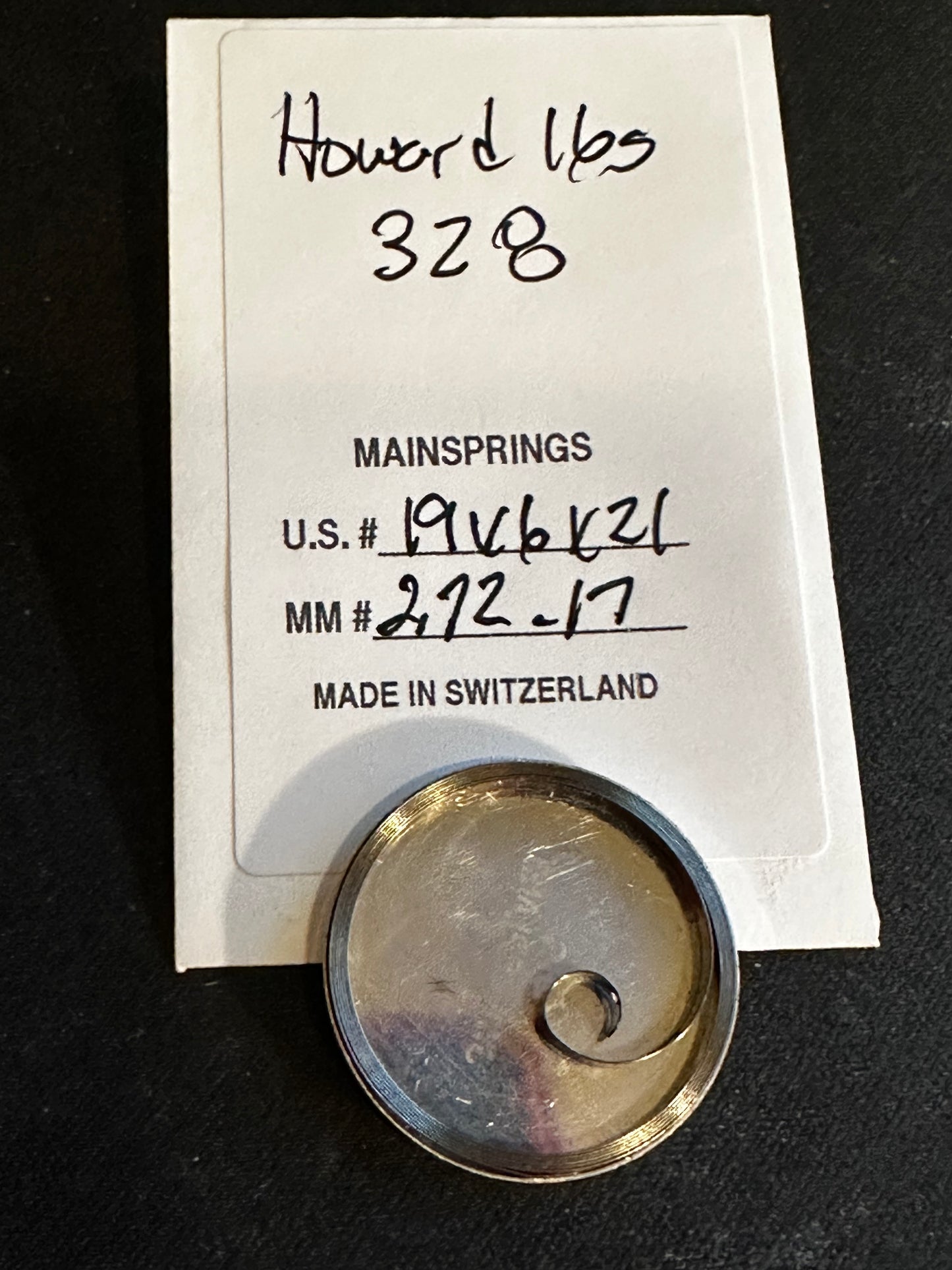 Alloy Mainspring for 16s Howard No. 328