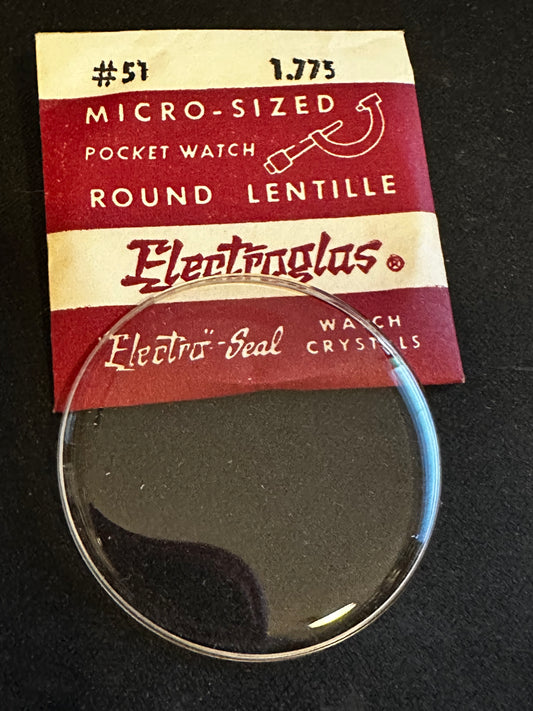 Electro-Seal ES-51 Pocket Watch Crystal 45.1mm (1.775“) - New