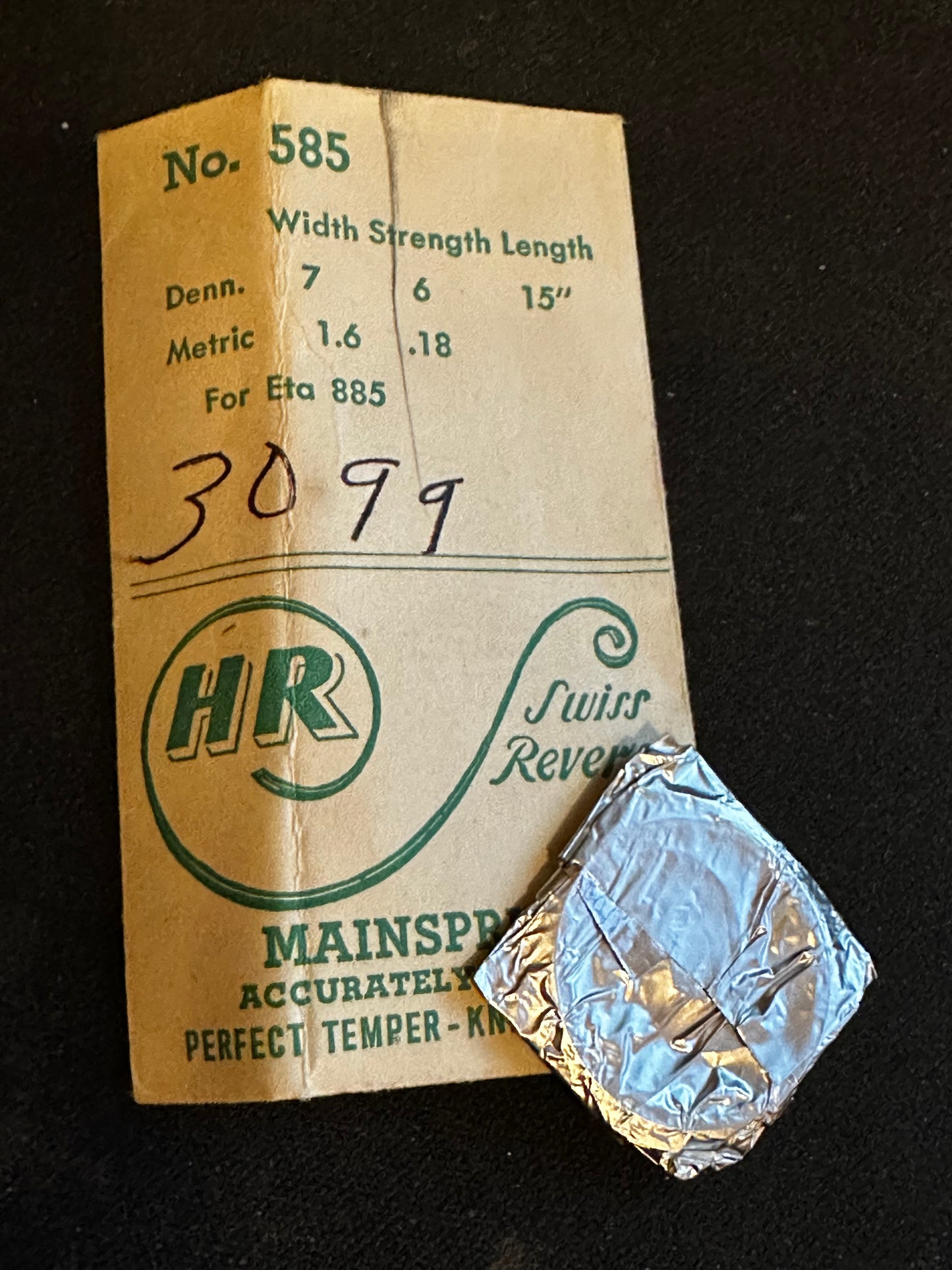 HR Mainspring No. 585 for ETA caliber 885 - Steel