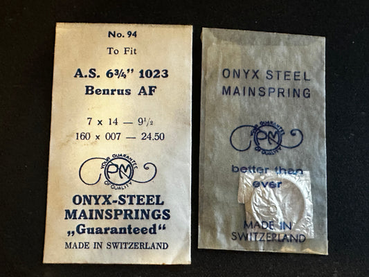PM Mainspring No. 94 for Benrus AF & AS 1023 - ONYX Steel