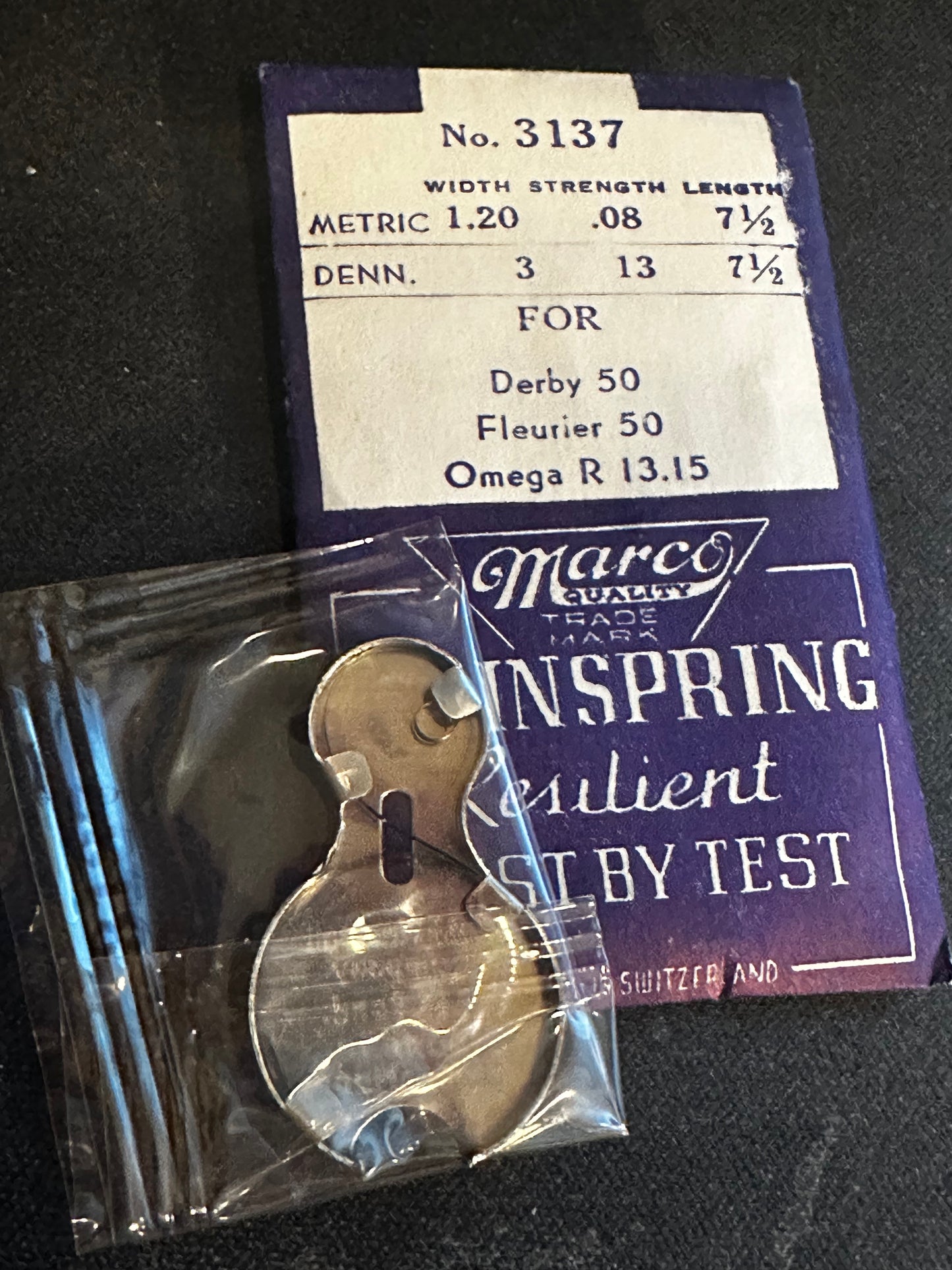 Marco Mainspring #3137 for Omega R13.5 (240), Fleurier 50, Derby 50 - Steel
