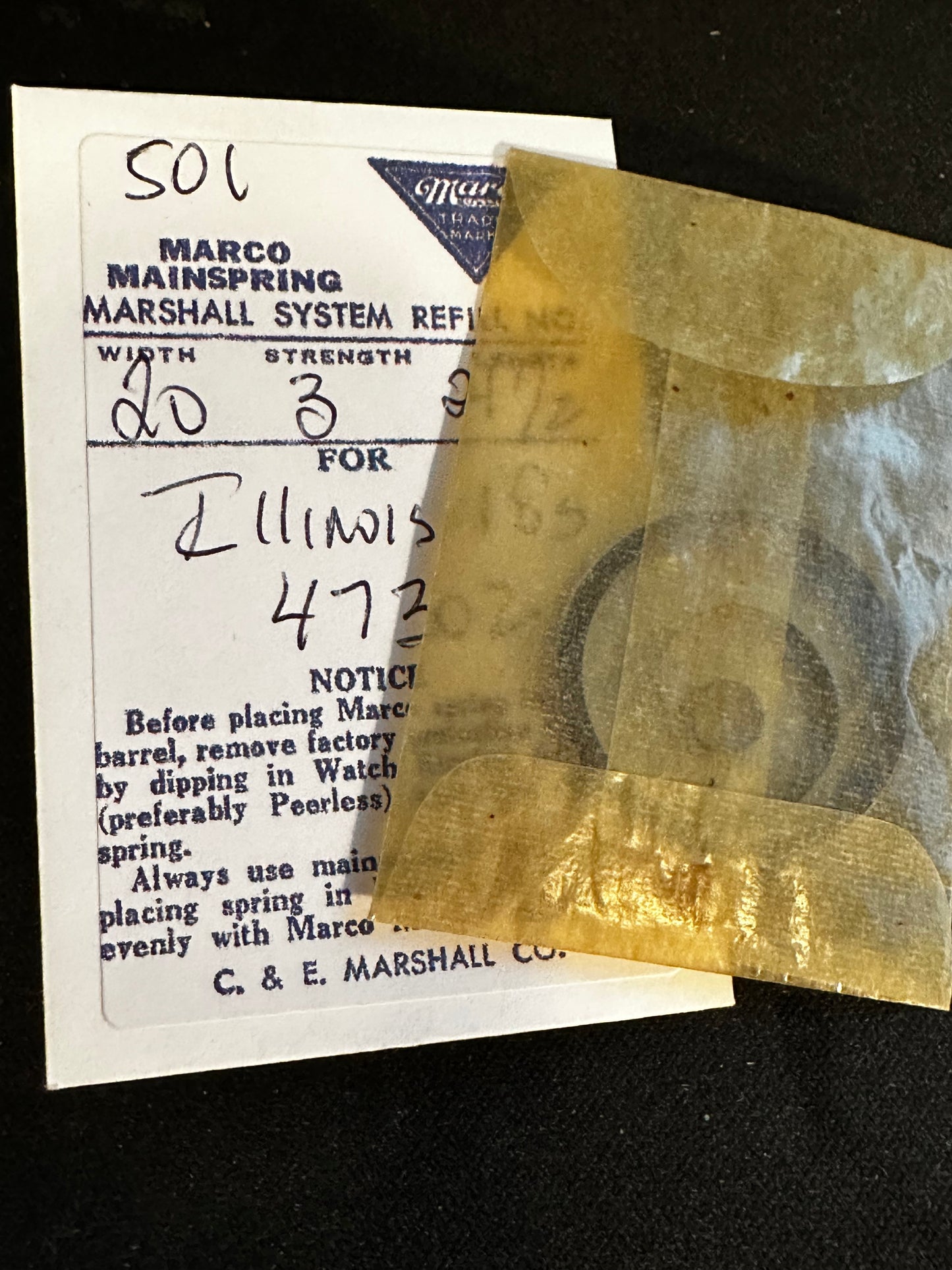 Marco Mainspring #501 for Illinois 18s No. 47302 - Steel
