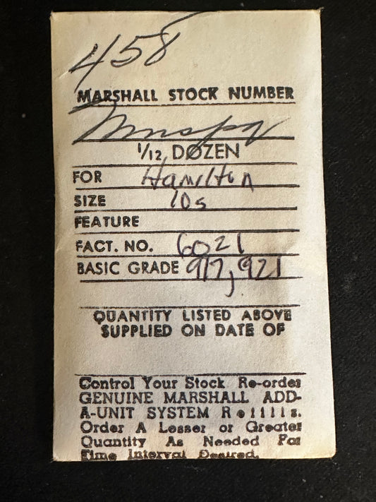Marco Mainspring #458 for Hamilton 10s No. 6021 - Steel
