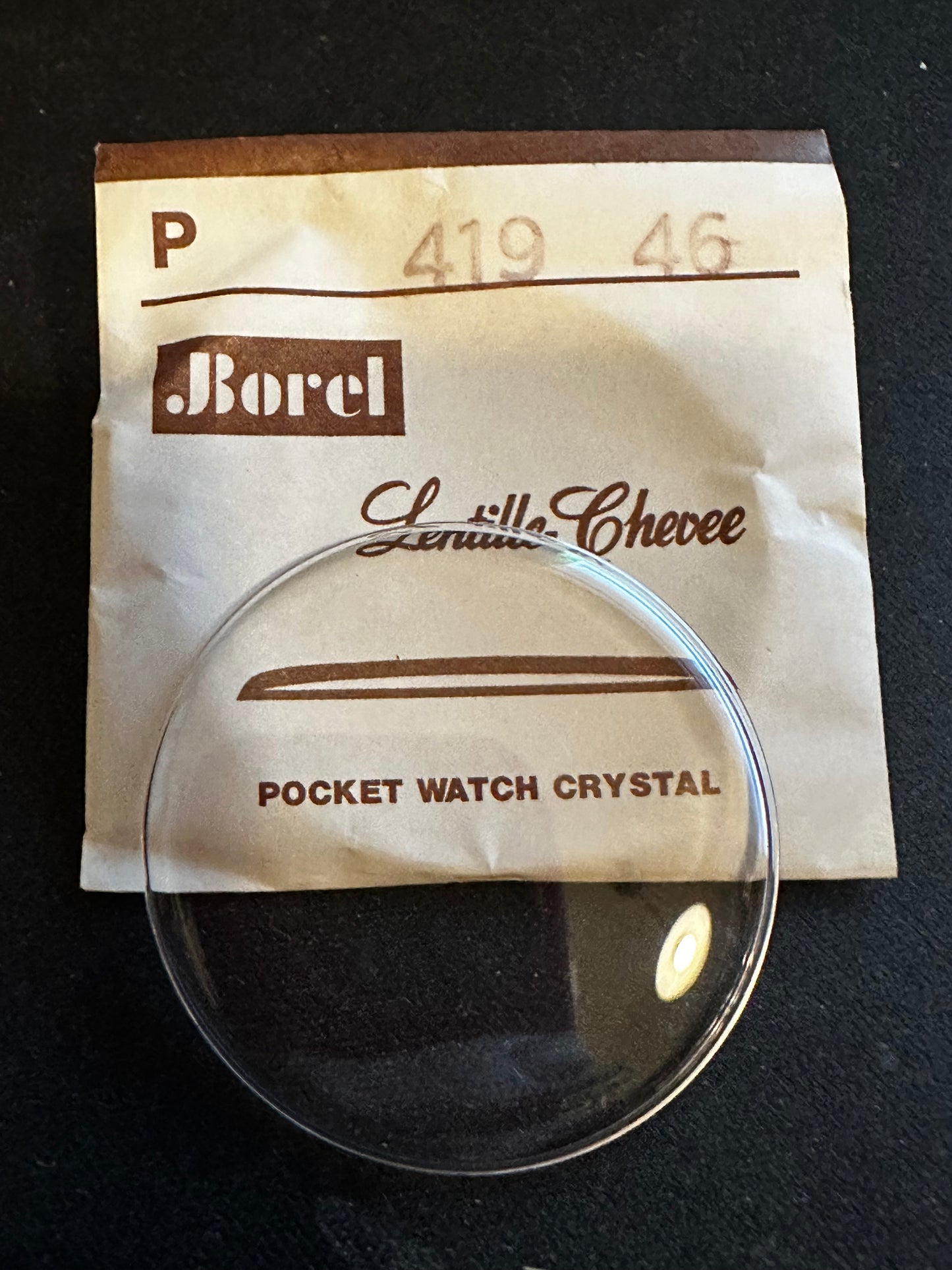 Borel P 419 - 46 Lentille - Chevee 41.9mm Acrylic Pocket Watch Crystal - New