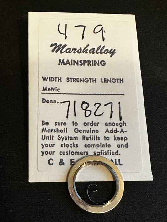 Marco Marshalloy Mainspring #479 for Hamilton 8/0s No. 7221 / 718271 - Alloy