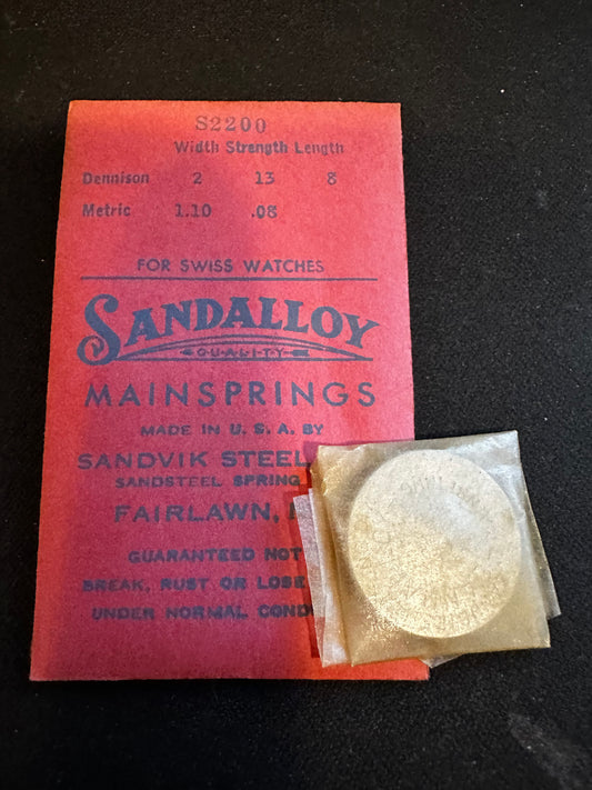 Sandsteel Sandalloy Mainspring S2200 for Bulova 4AB, 4AK, 4AL, 4PP, 5AL, 5P, 5PP, 5PPI - Alloy