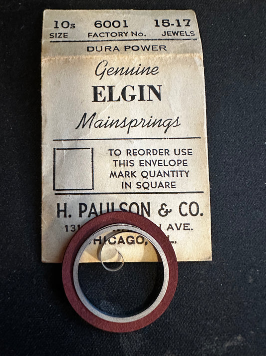 Paulson repackaged Elgin Durapower 10s Mainspring No. 6001 - Alloy