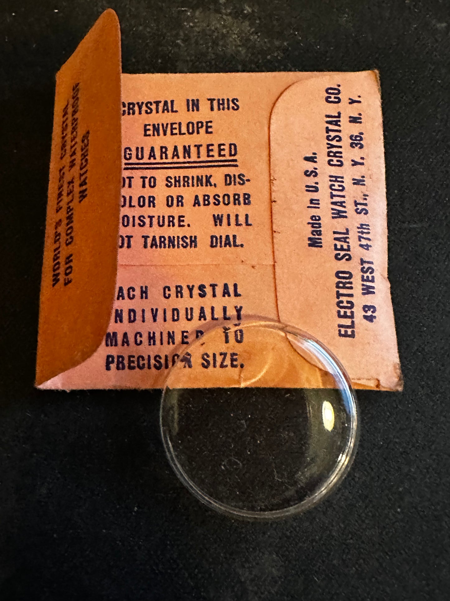 Electro-Seal #204 Crystal 23.0mm for Wyler Wrist Watch - New
