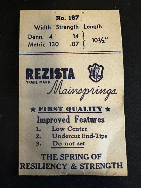 Rezista Mainspring #167 for Benrus AB, Font 120, 123 - Steel