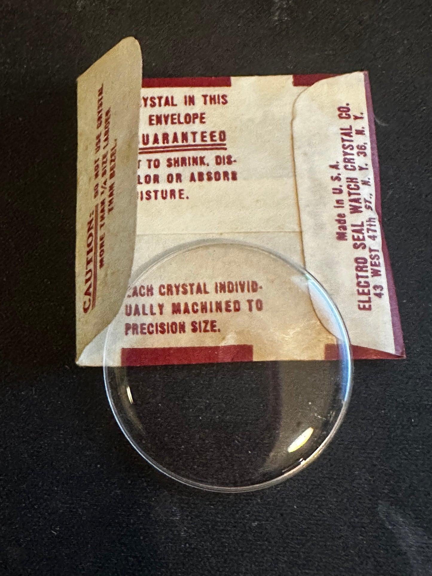 Electro-Seal ES-36½ Pocket Watch Crystal 35.8mm (1.410“) - New